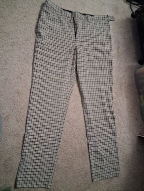 H&M Mens Size 32 Slim Fit Coupe Etroite Plaid Slacks